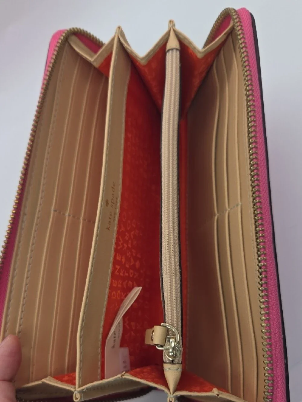 kate spade Hot Pink Zip-Around Continental Leather Wallet